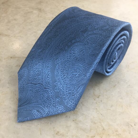 JoS. A. BANK BLUE TONE ON TONE ALL SILK NECKTIE - Picture 9 of 13